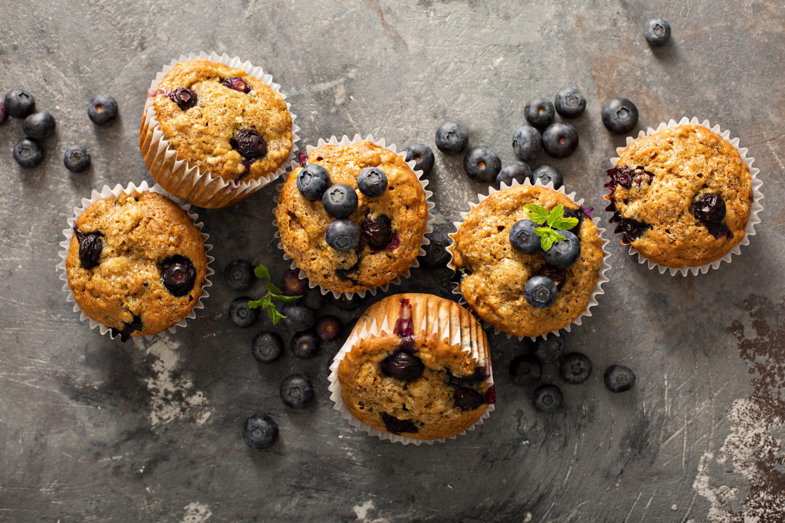 Banana and blueberry muffin