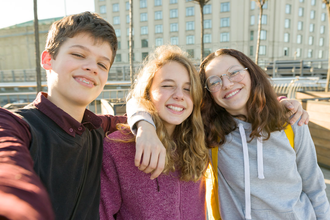 Group of teenagers smiling