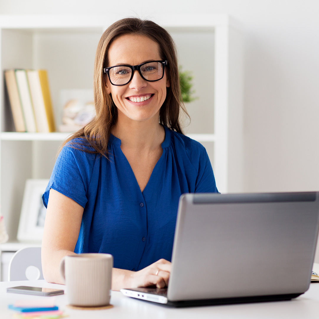 image of woman working from home