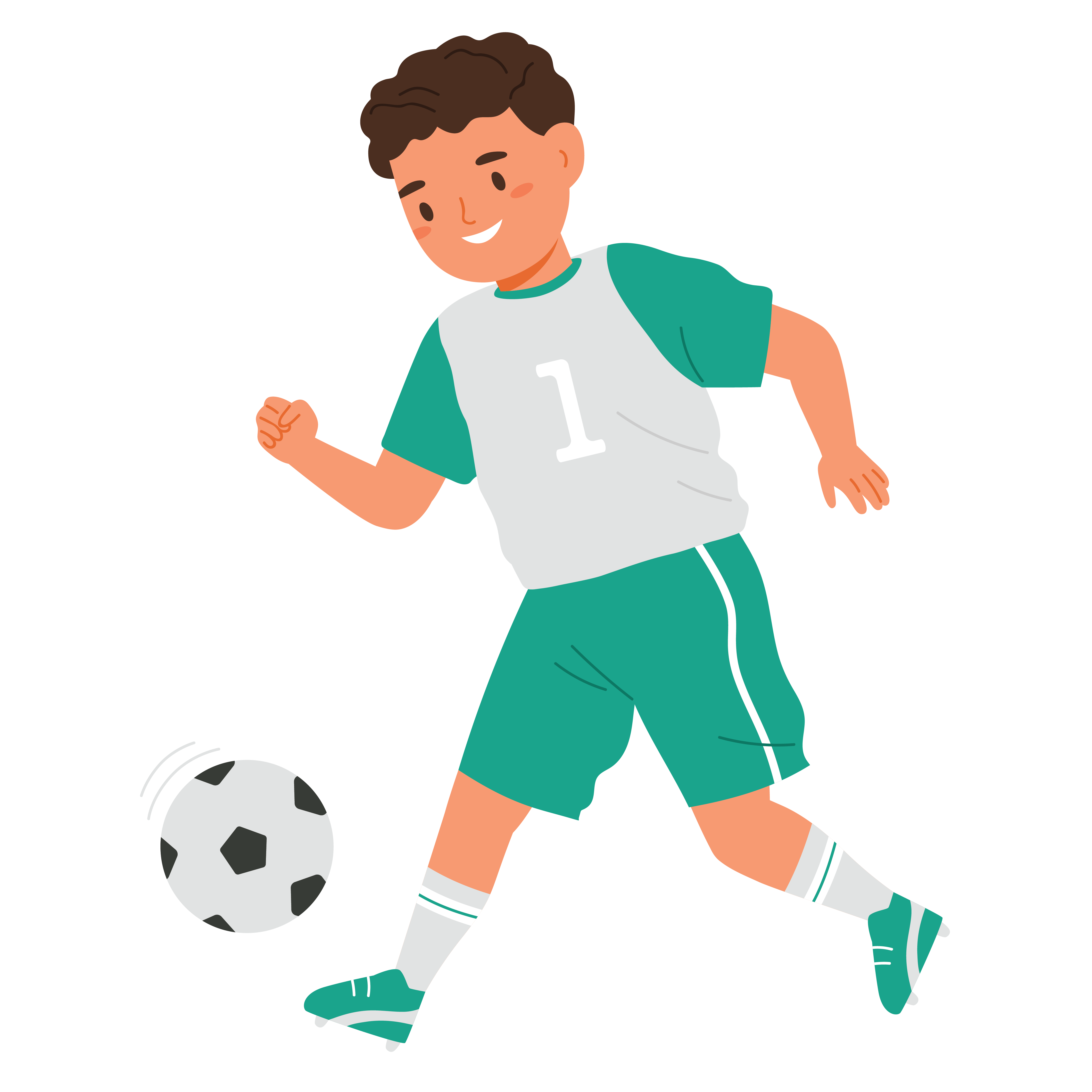 child playing soccer