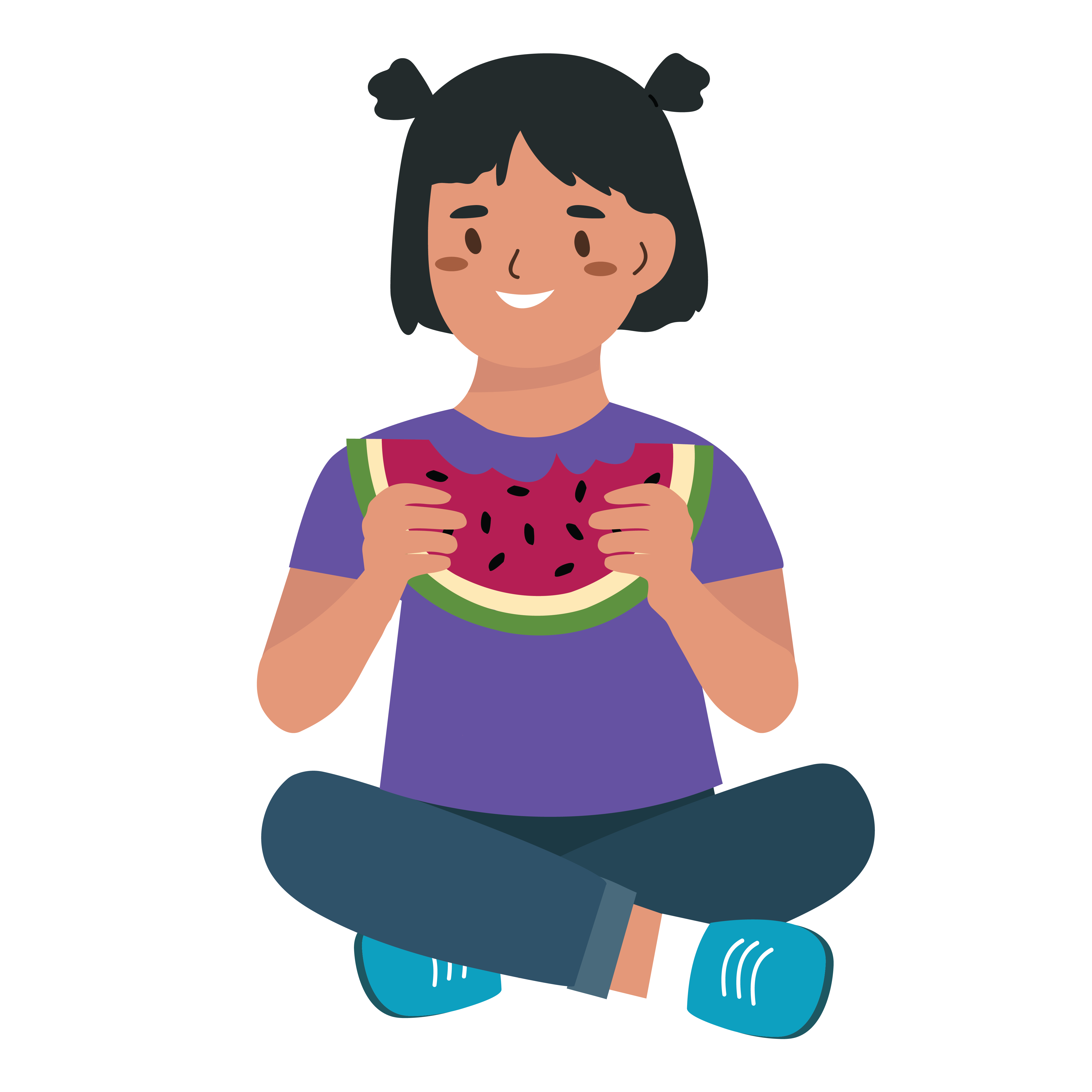 Girl eating watermelon